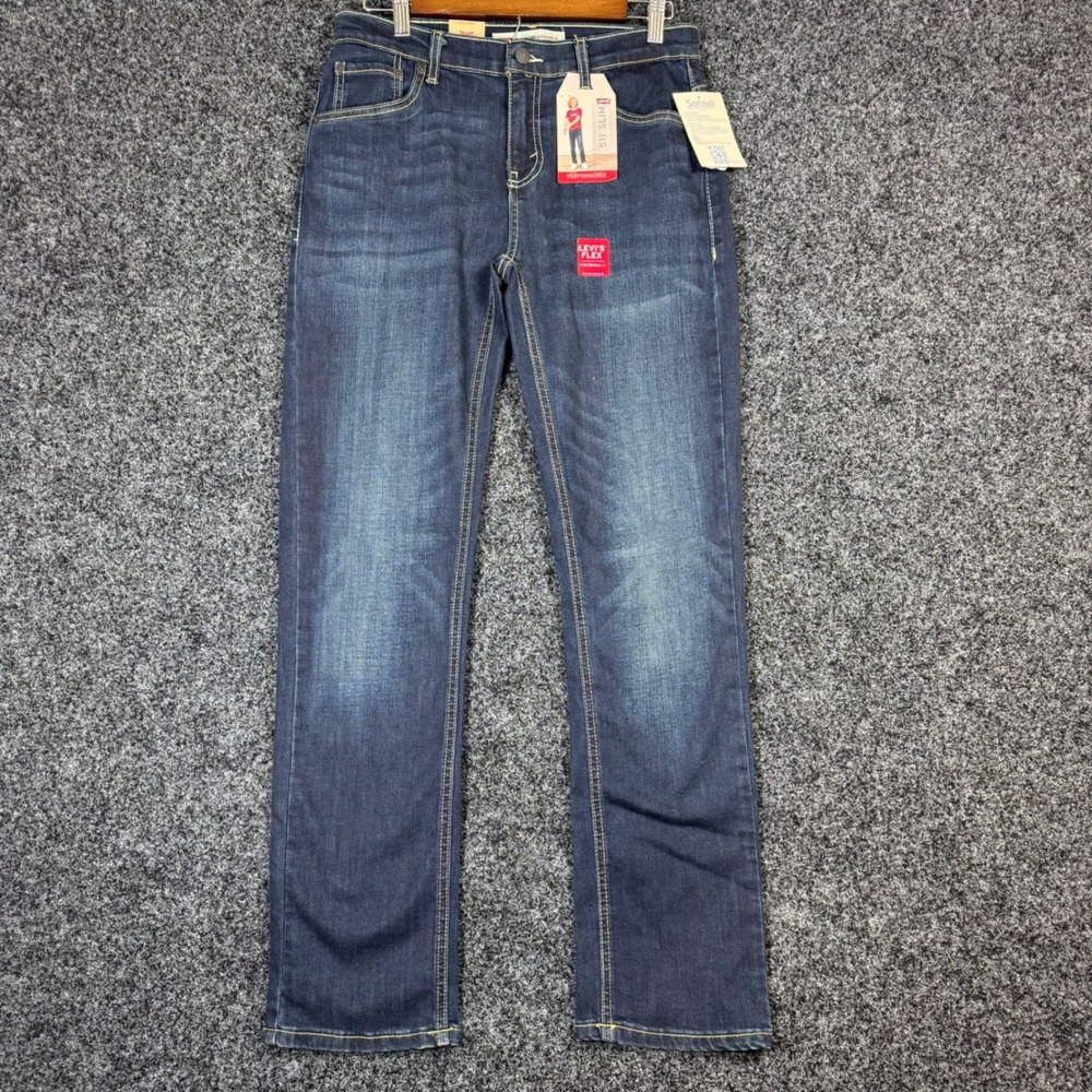 Levi's 511 Slim Performance Jeans Boys‎ Adjustable Waistband Stretch Dark Wash